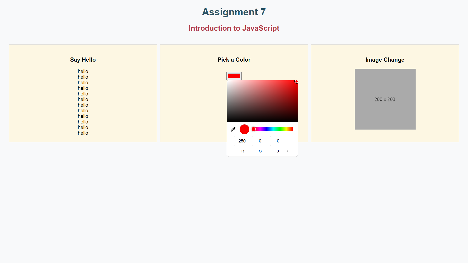 Screenshot of Assignment 5